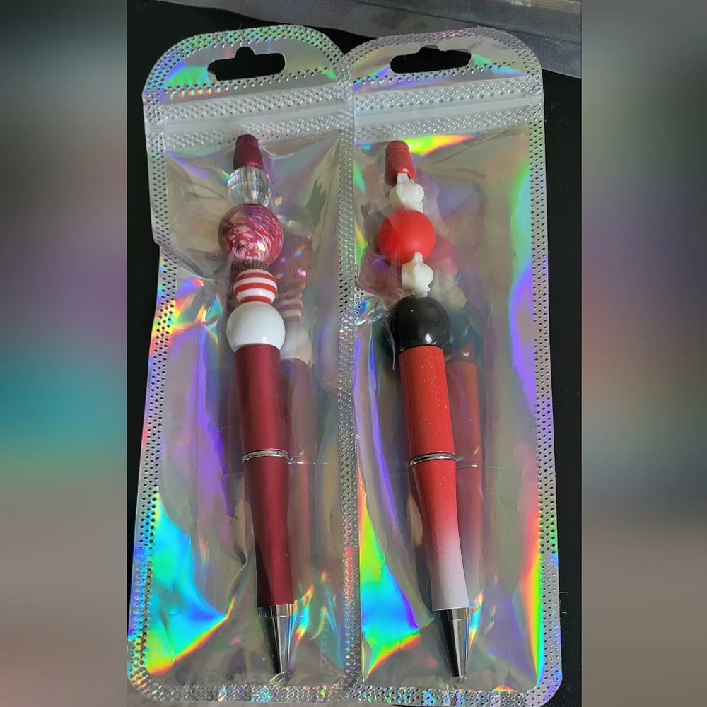 New!Beaded Christmas Pens,2 pcs.
